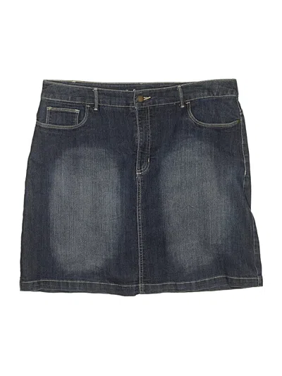 Pre-owned Croft & Barrow Denim Skirt In Blue