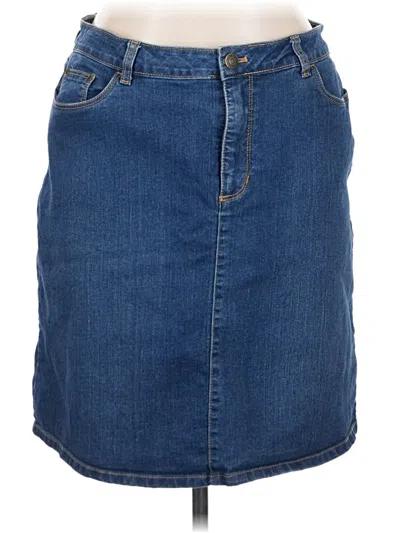 Pre-owned Croft & Barrow Denim Skirt In Blue
