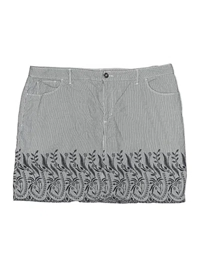 Pre-owned Croft & Barrow Denim Skirt In Gray