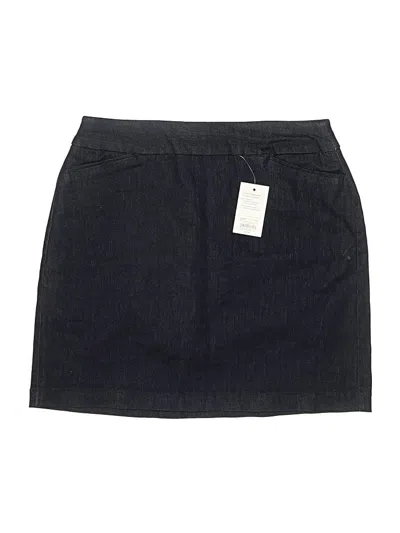 Pre-owned Croft & Barrow Denim Skirt In Gray
