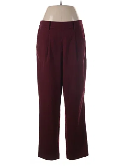 Pre-owned Croft & Barrow Dress Pants In Burgundy