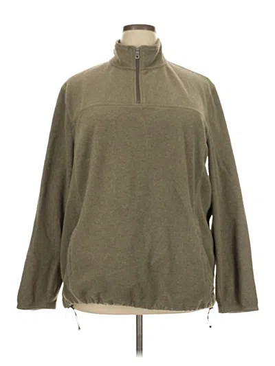 Pre-owned Croft & Barrow Fleece Jacket In Green