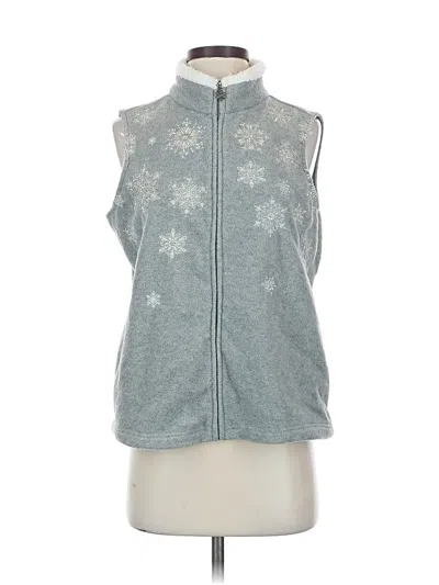 Pre-owned Croft & Barrow Fleece Jacket In Silver