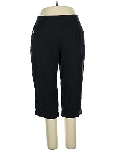 Pre-owned Croft & Barrow Linen Pants In Black