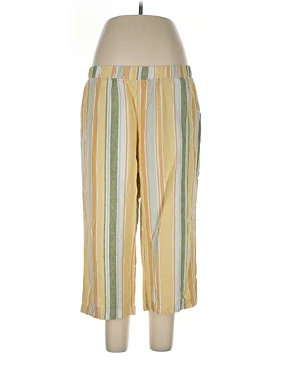 Pre-owned Croft & Barrow Linen Pants In Yellow