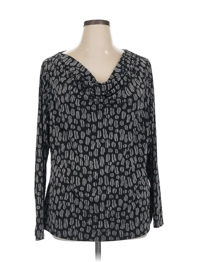 Pre-owned Croft & Barrow Long Sleeve Blouse In Black