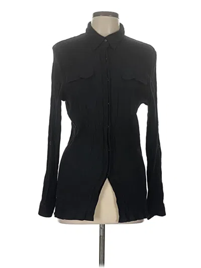 Pre-owned Croft & Barrow Long Sleeve Blouse In Black