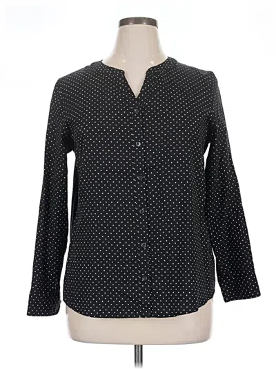 Pre-owned Croft & Barrow Long Sleeve Blouse In Black