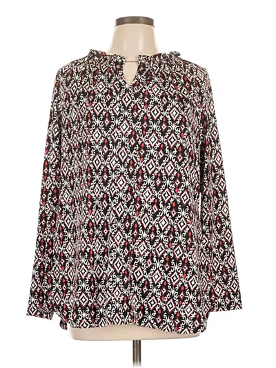 Pre-owned Croft & Barrow Long Sleeve Blouse In Black