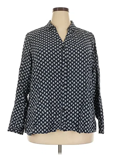 Pre-owned Croft & Barrow Long Sleeve Blouse In Black