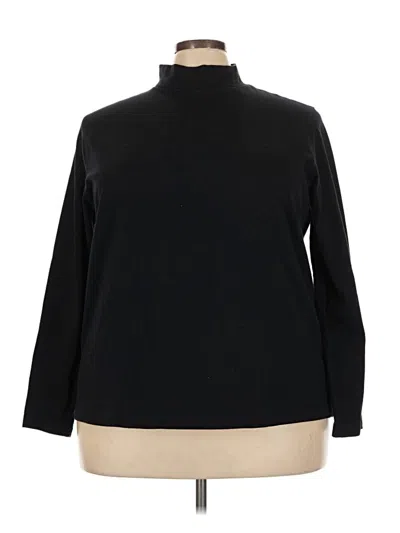 Pre-owned Croft & Barrow Long Sleeve Blouse In Black