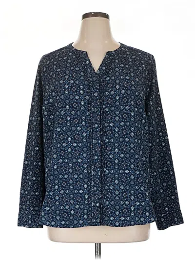 Pre-owned Croft & Barrow Long Sleeve Blouse In Blue