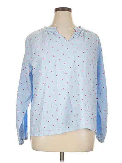 Pre-owned Croft & Barrow Long Sleeve Blouse In Blue