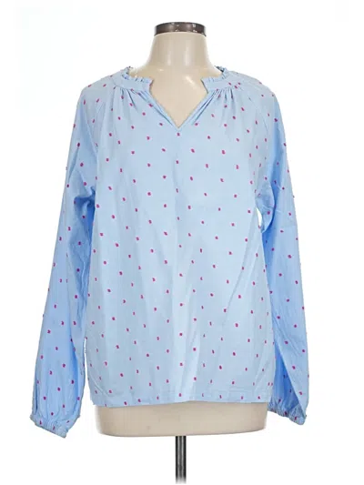 Pre-owned Croft & Barrow Long Sleeve Blouse In Blue