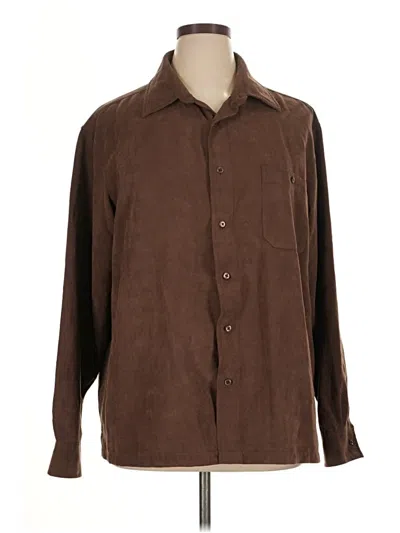 Pre-owned Croft & Barrow Long Sleeve Blouse In Brown