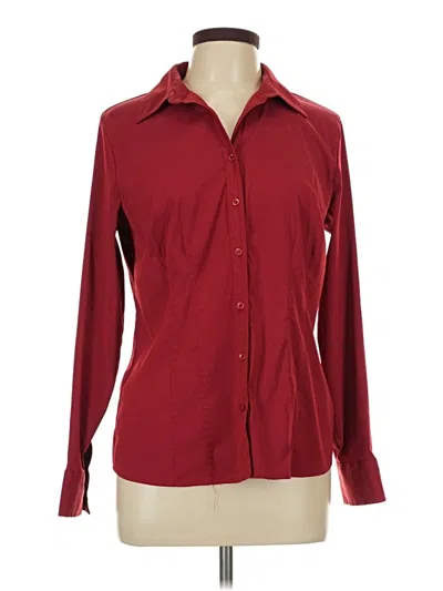 Pre-owned Croft & Barrow Long Sleeve Blouse In Burgundy