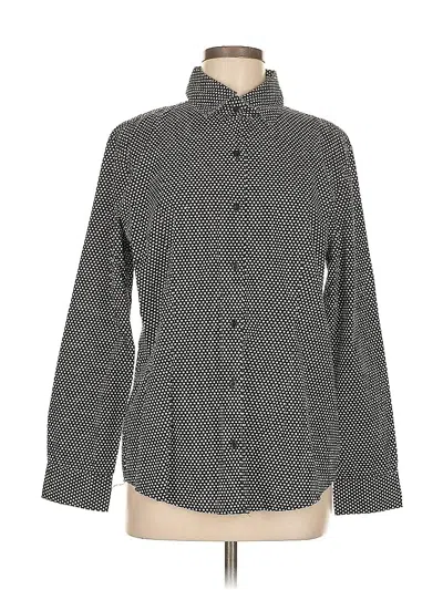 Pre-owned Croft & Barrow Long Sleeve Blouse In Gray