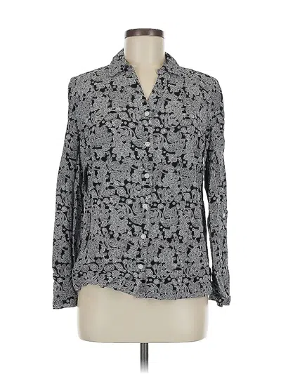Pre-owned Croft & Barrow Long Sleeve Blouse In Gray