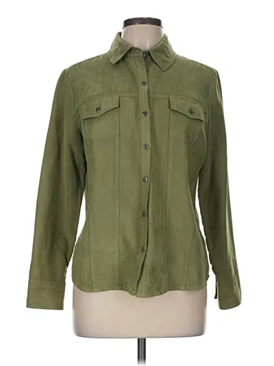 Pre-owned Croft & Barrow Long Sleeve Blouse In Green