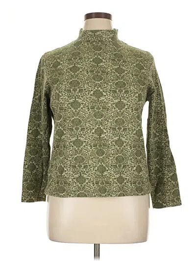 Pre-owned Croft & Barrow Long Sleeve Blouse In Green