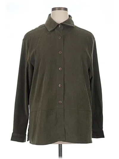 Pre-owned Croft & Barrow Long Sleeve Blouse In Green