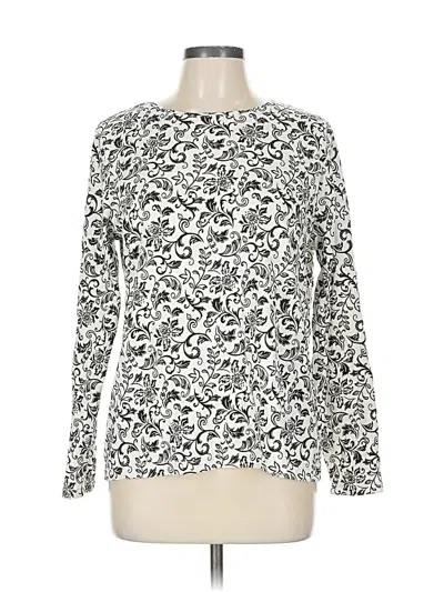 Pre-owned Croft & Barrow Long Sleeve Blouse In Ivory