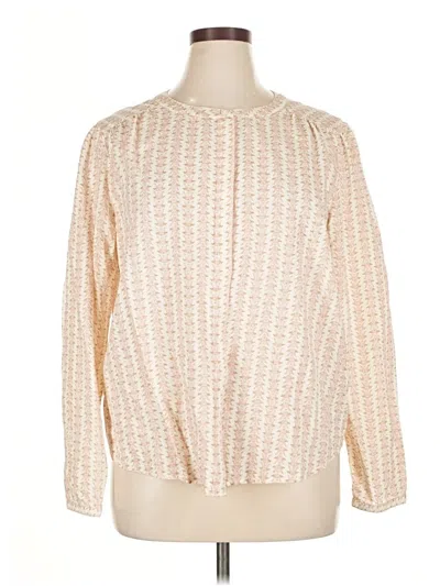 Pre-owned Croft & Barrow Long Sleeve Blouse In Ivory