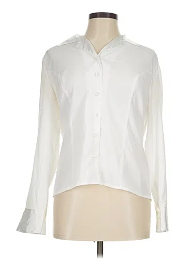 Pre-owned Croft & Barrow Long Sleeve Blouse In Ivory