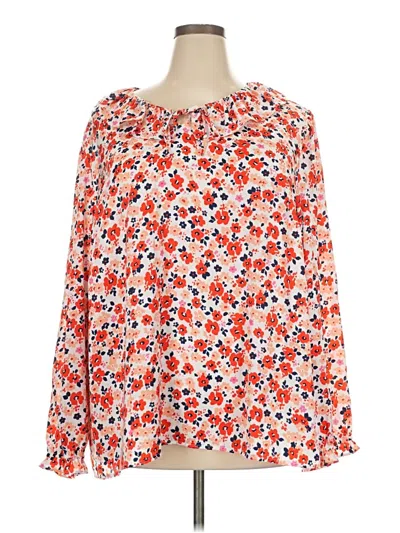 Pre-owned Croft & Barrow Long Sleeve Blouse In Orange