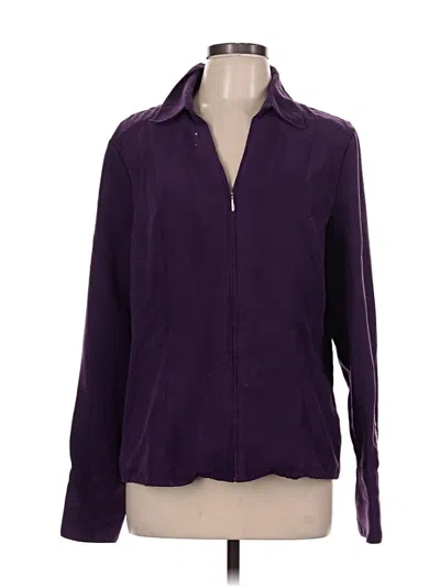 Pre-owned Croft & Barrow Long Sleeve Blouse In Purple