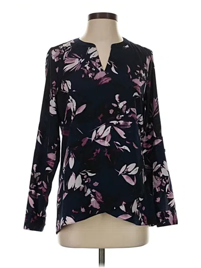 Pre-owned Croft & Barrow Long Sleeve Blouse In Purple