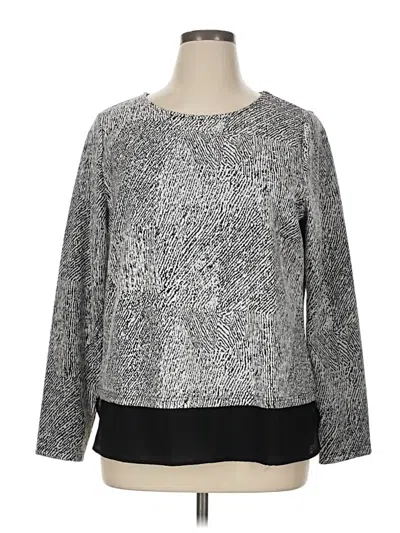 Pre-owned Croft & Barrow Long Sleeve Blouse In Silver