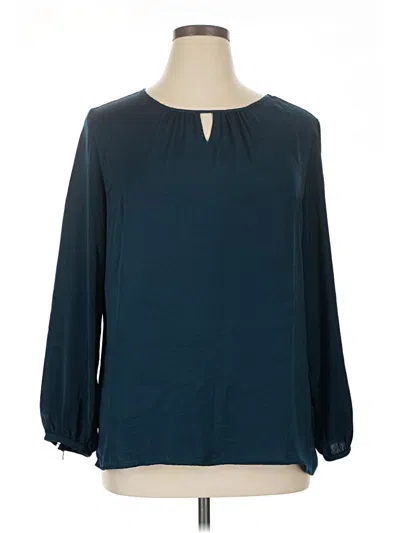 Pre-owned Croft & Barrow Long Sleeve Blouse In Teal