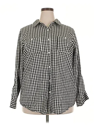 Pre-owned Croft & Barrow Long Sleeve Button Down Shirt In Black