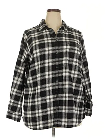 Pre-owned Croft & Barrow Long Sleeve Button Down Shirt In Black