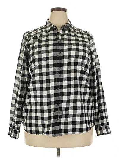 Pre-owned Croft & Barrow Long Sleeve Button Down Shirt In Black
