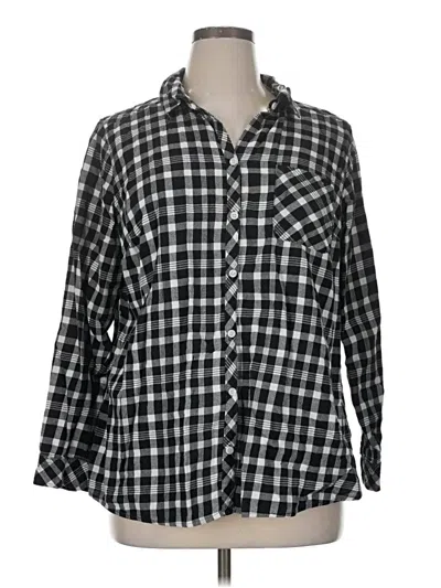 Pre-owned Croft & Barrow Long Sleeve Button Down Shirt In Black