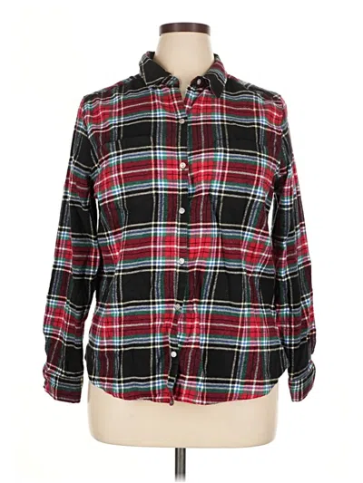 Pre-owned Croft & Barrow Long Sleeve Button Down Shirt In Black