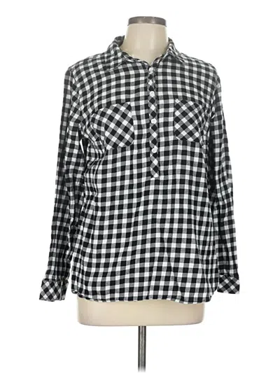 Pre-owned Croft & Barrow Long Sleeve Button Down Shirt In Black