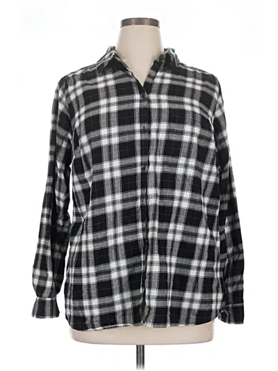 Pre-owned Croft & Barrow Long Sleeve Button Down Shirt In Black