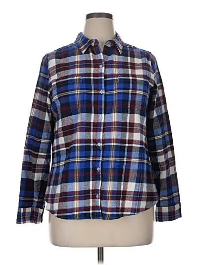 Pre-owned Croft & Barrow Long Sleeve Button Down Shirt In Blue