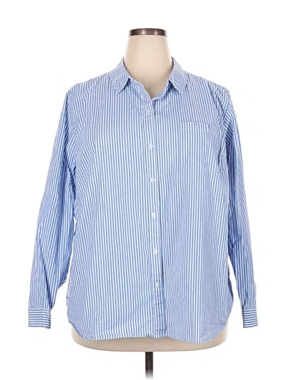 Pre-owned Croft & Barrow Long Sleeve Button Down Shirt In Blue