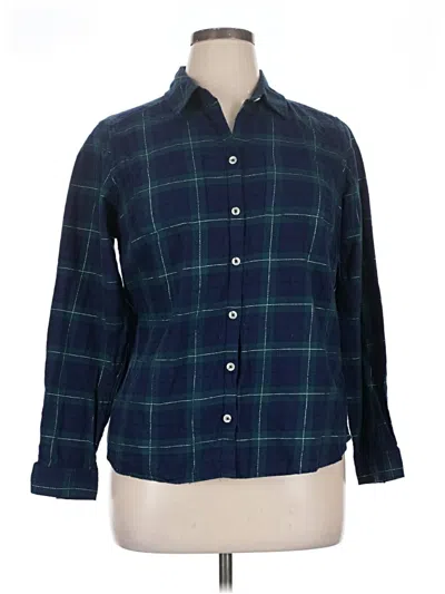 Pre-owned Croft & Barrow Long Sleeve Button Down Shirt In Blue