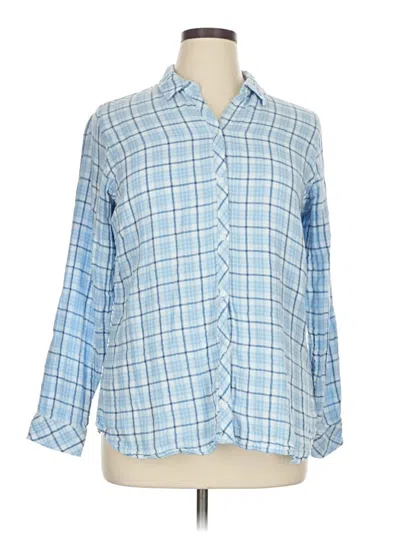 Pre-owned Croft & Barrow Long Sleeve Button Down Shirt In Blue