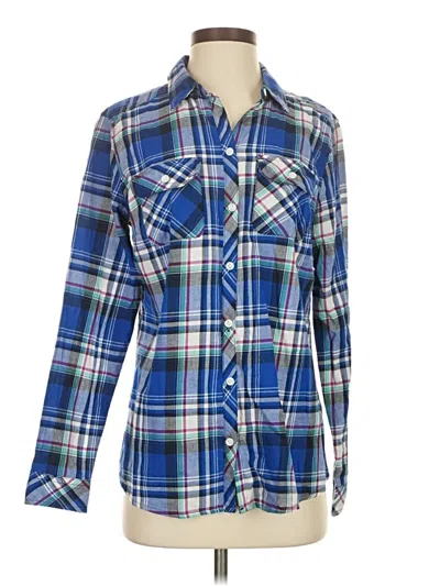 Pre-owned Croft & Barrow Long Sleeve Button Down Shirt In Blue
