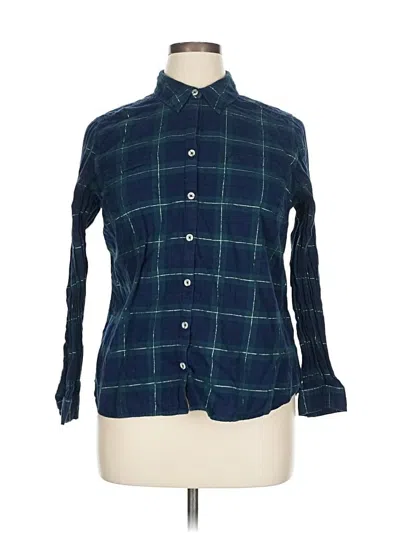 Pre-owned Croft & Barrow Long Sleeve Button Down Shirt In Blue
