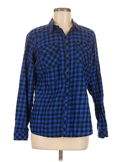 Pre-owned Croft & Barrow Long Sleeve Button Down Shirt In Blue