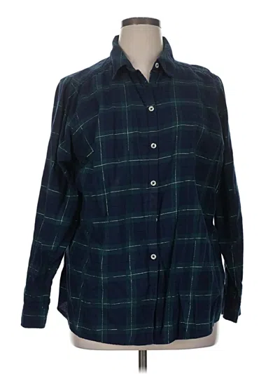 Pre-owned Croft & Barrow Long Sleeve Button Down Shirt In Blue
