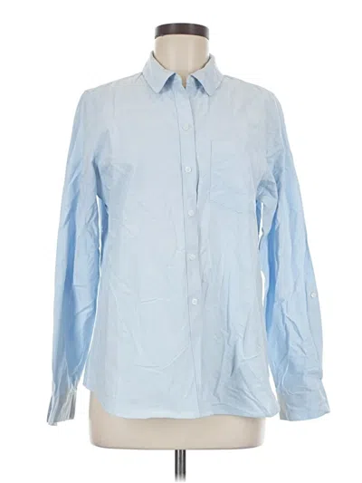 Pre-owned Croft & Barrow Long Sleeve Button Down Shirt In Blue