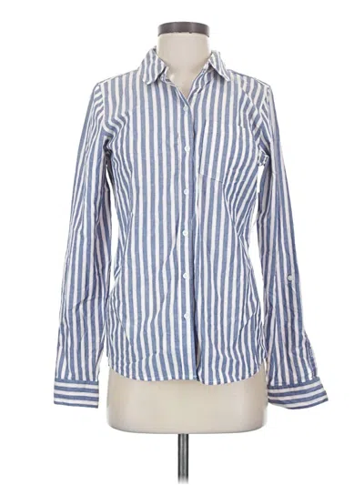 Pre-owned Croft & Barrow Long Sleeve Button Down Shirt In Blue